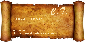 Czeke Tibold névjegykártya